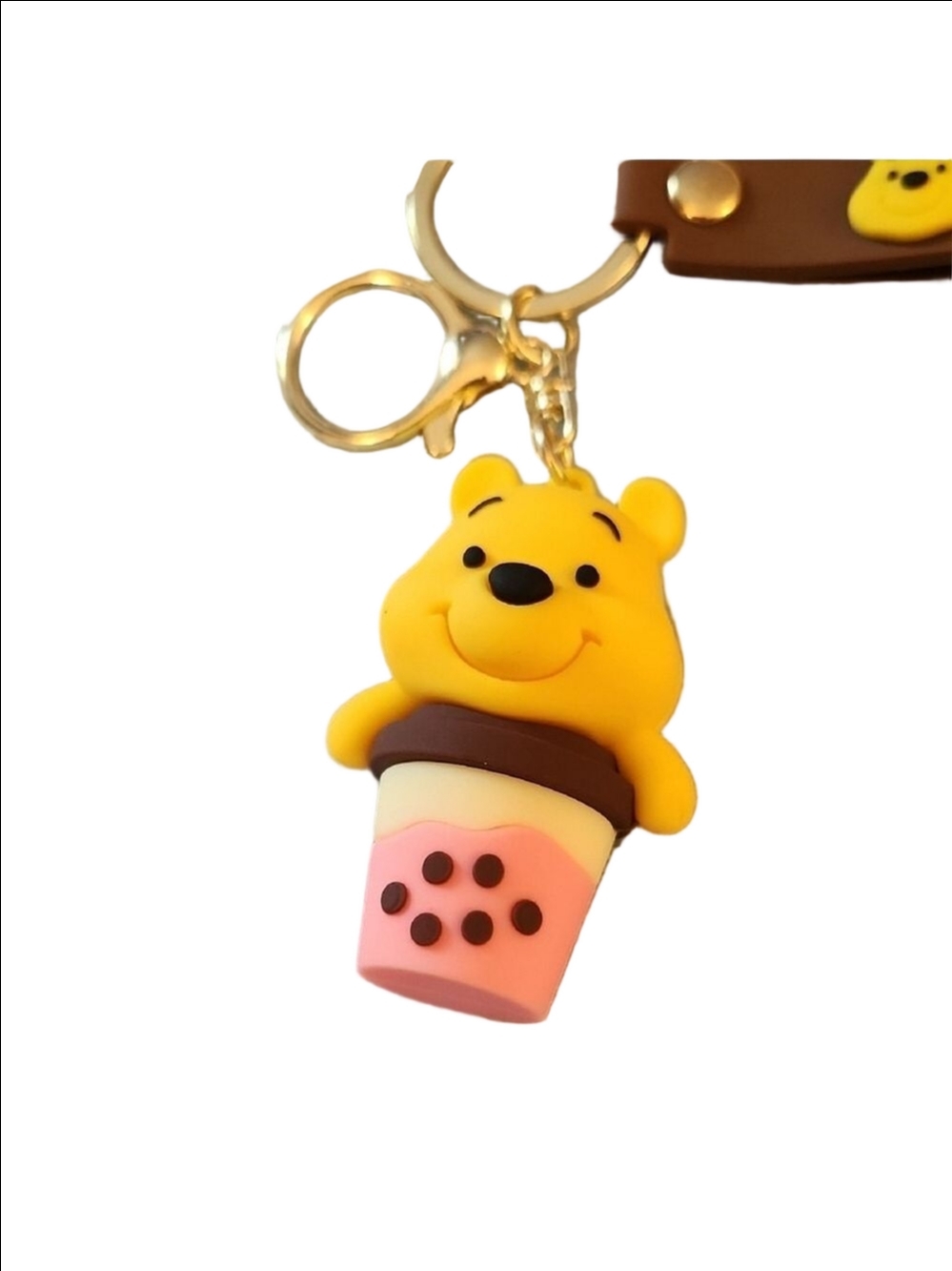 Winnie the Pooh Keychain with Brown Strap - Picture 3 of 7